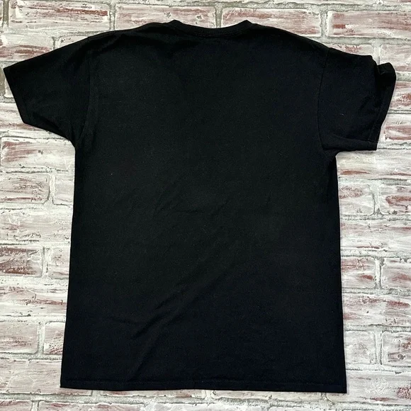 Looney Tunes Bugs Bunny Daffy Duck Neon Print Black Graphic T-Shirt Size M - Picture 6 of 9